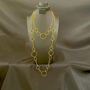 Gold Circle Drops Necklace